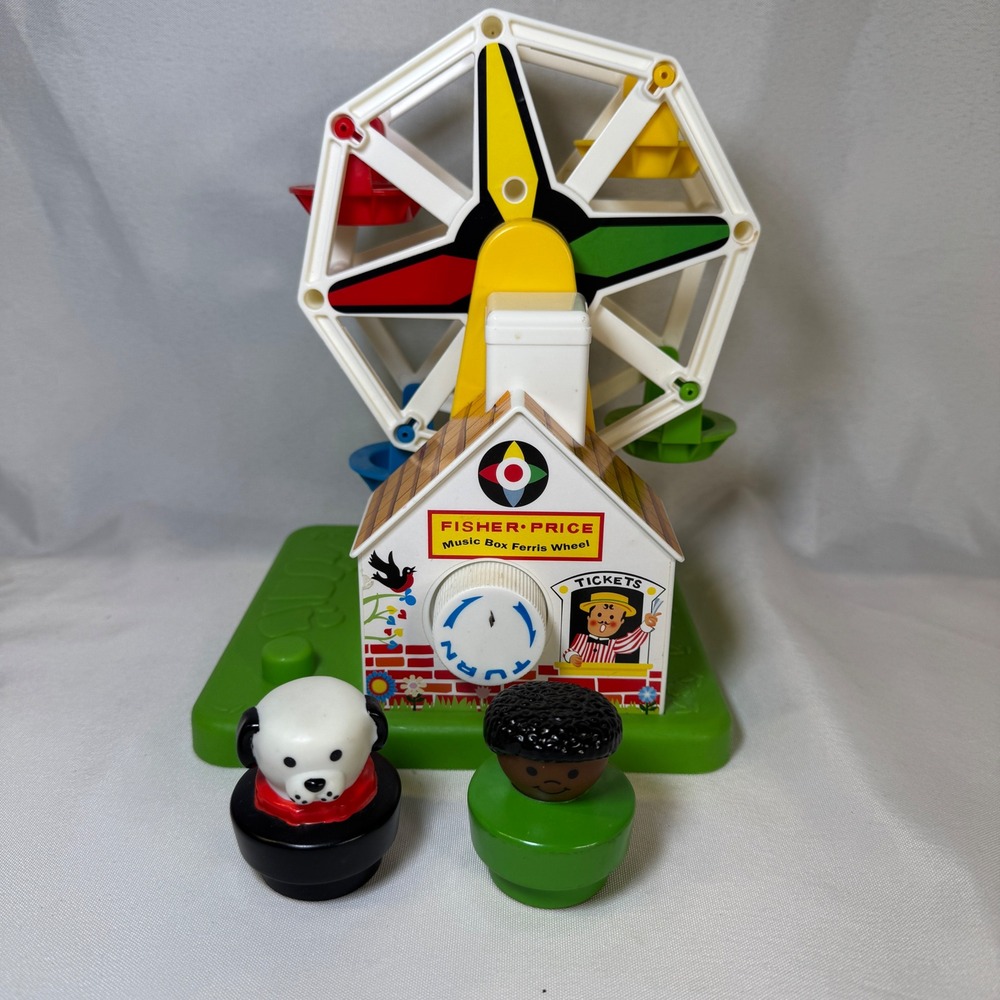 Fisher Price Music Box Ferris Wheel 2015 Retro Reproduction with 2 Figures
